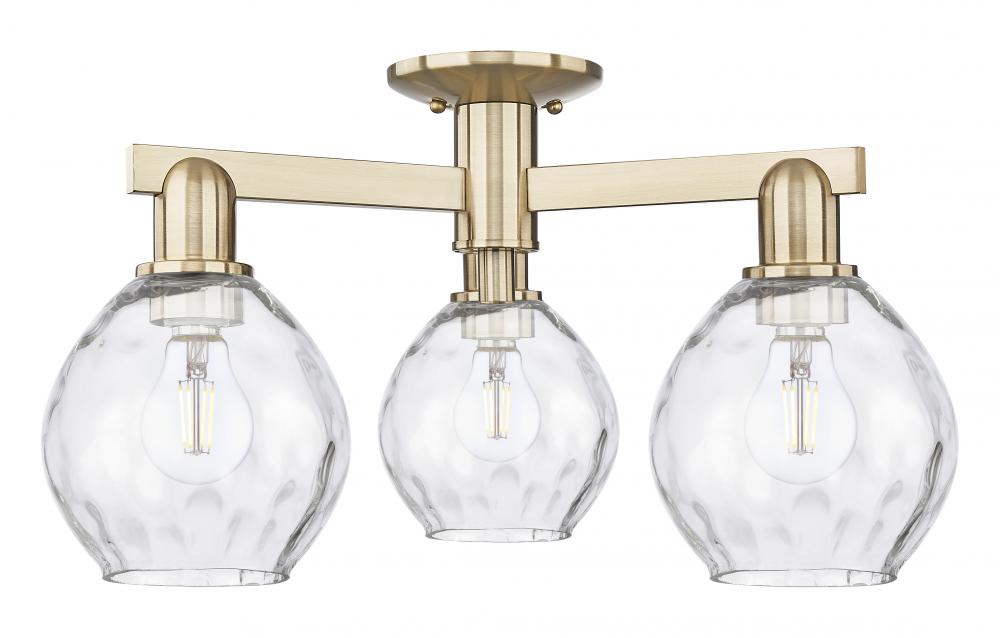 Waverly - 3 Light - 24 inch - Champagne Bronze - Semi-Flush Mount