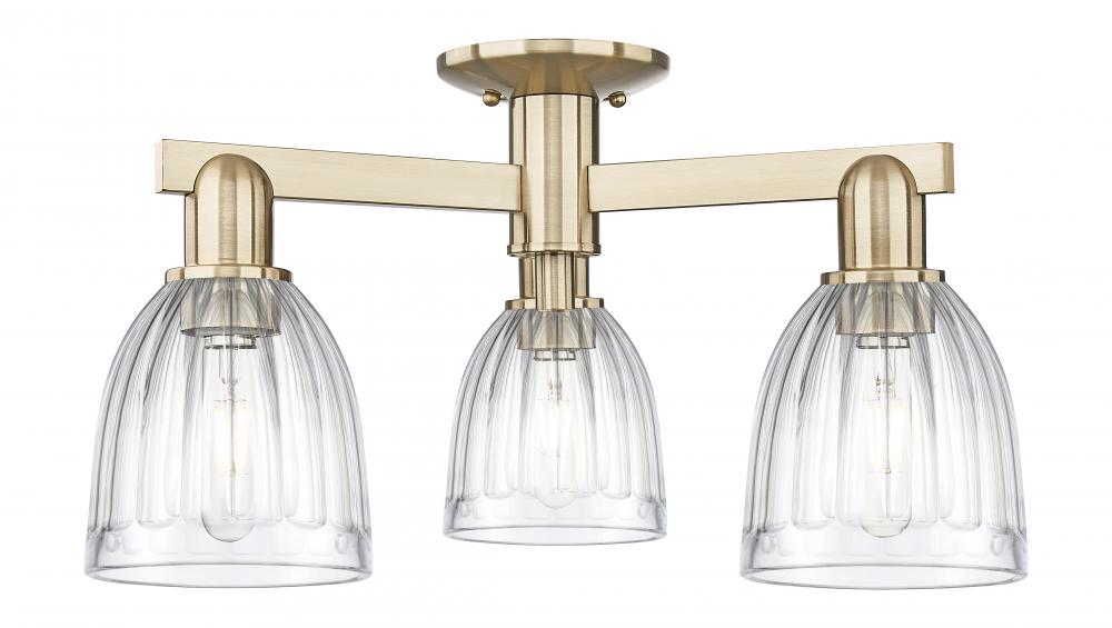 Brookfield - 3 Light - 23 inch - Champagne Bronze - Semi-Flush Mount