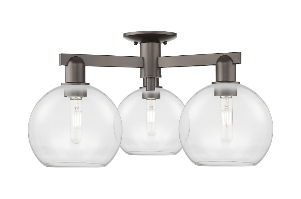 Athens - 3 Light - 26 inch - Oil Rubbed Bronze - Semi-Flush Mount