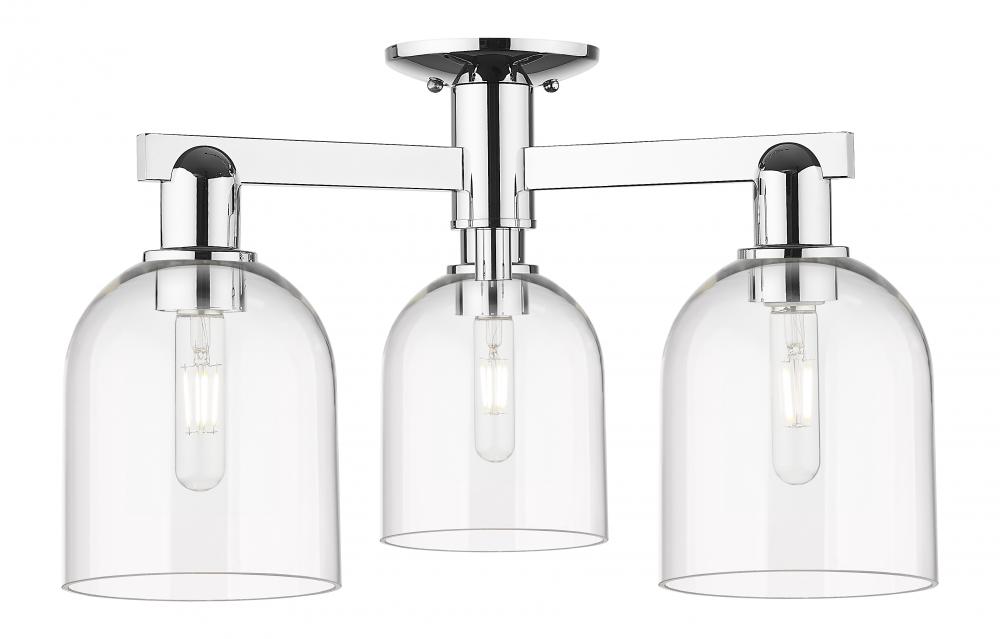 Bella - 3 Light - 23 inch - Polished Chrome - Semi-Flush Mount