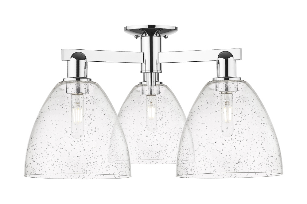 Bristol - 3 Light - 27 inch - Polished Chrome - Semi-Flush Mount