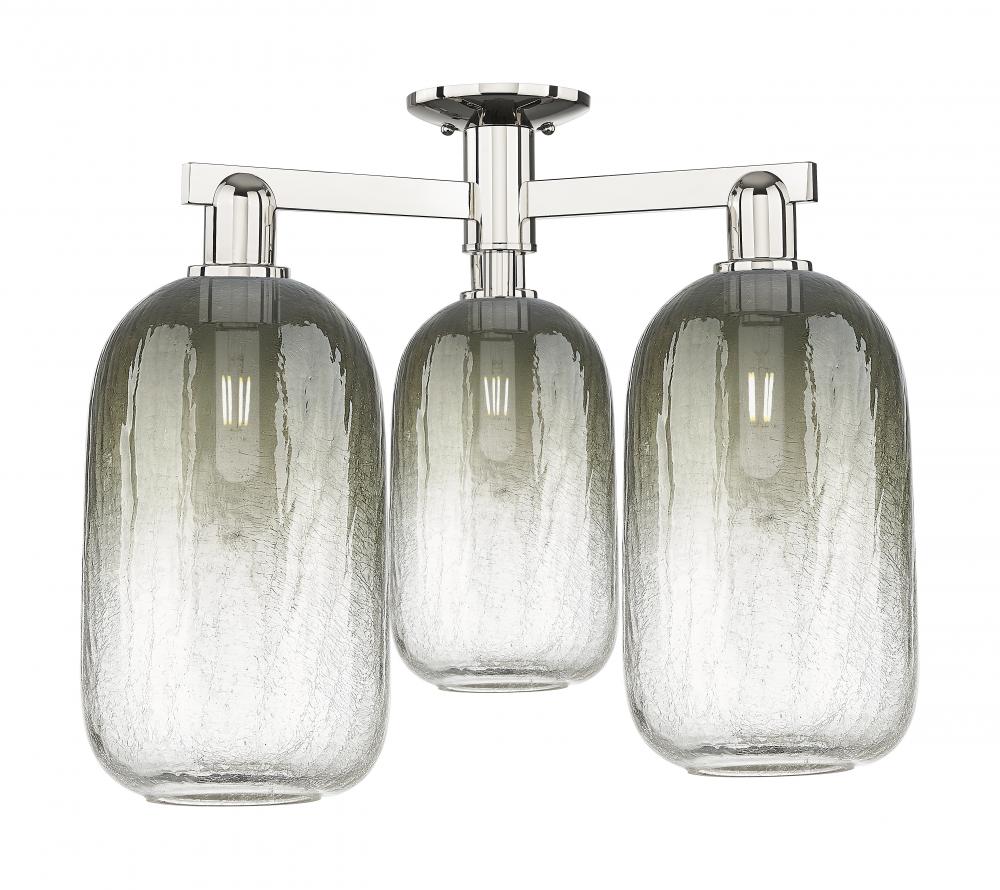 Brookhaven Cloche - 3 Light - 6 inch - Polished Nickel - Semi-Flush Mount