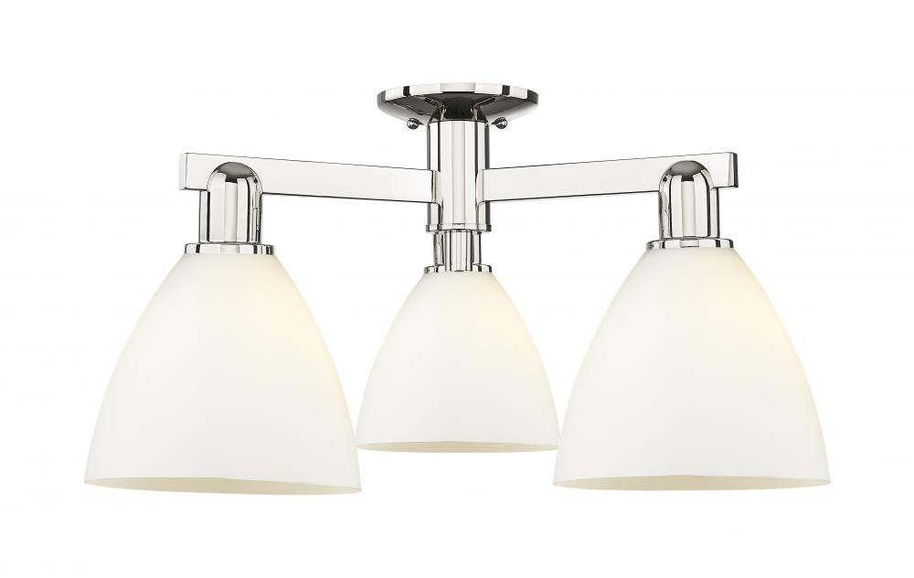 Bristol - 3 Light - 25 inch - Polished Nickel - Semi-Flush Mount