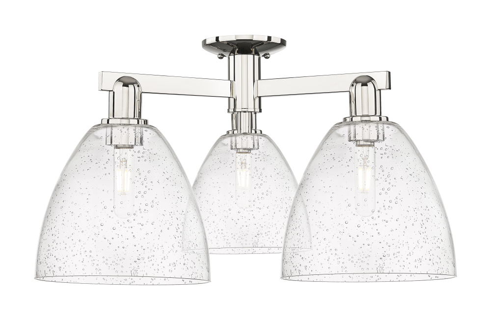 Bristol - 3 Light - 27 inch - Polished Nickel - Semi-Flush Mount