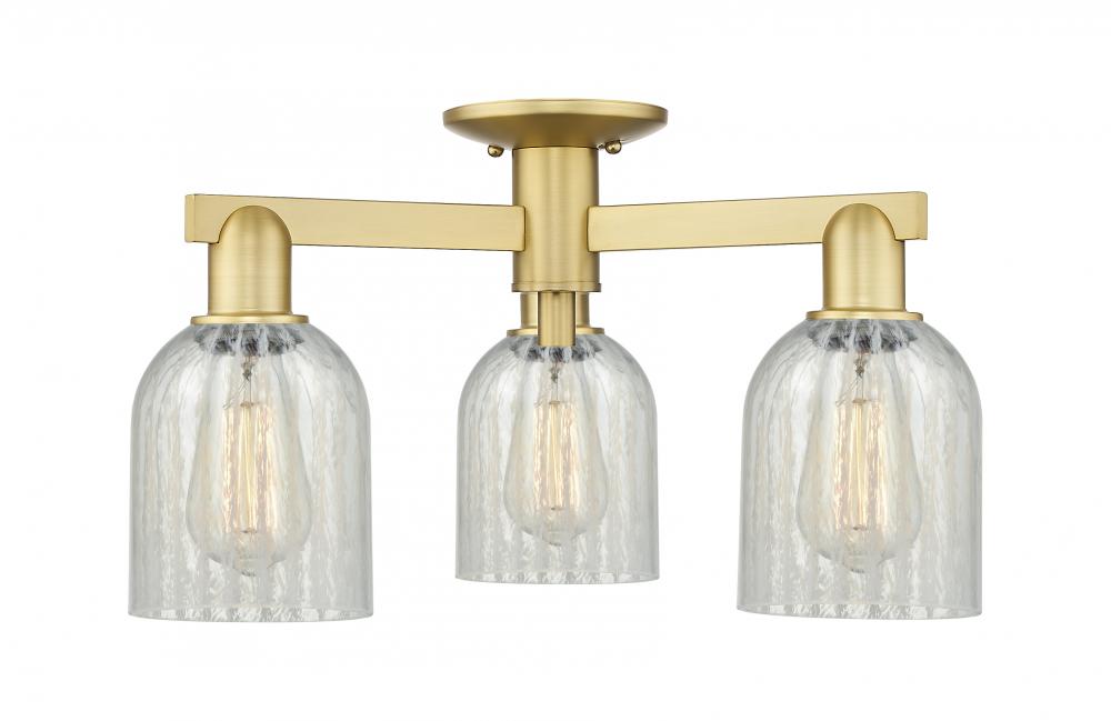 Caledonia - 3 Light - 23 inch - Satin Gold - Semi-Flush Mount