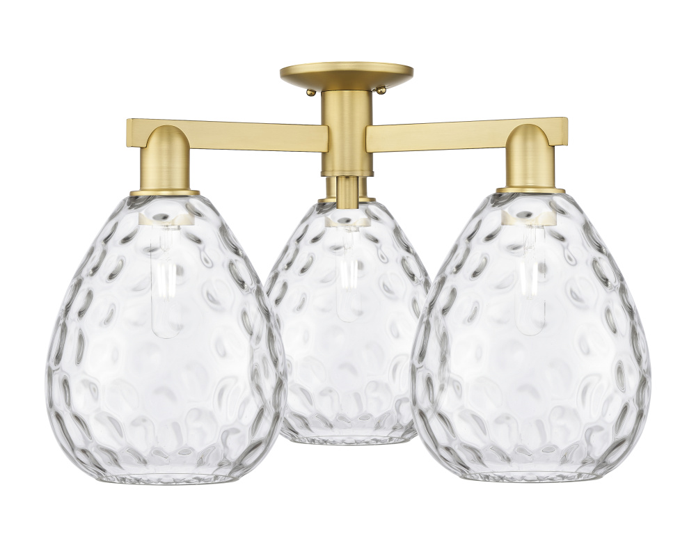 Waverly - 3 Light - 26 inch - Satin Gold - Semi-Flush Mount