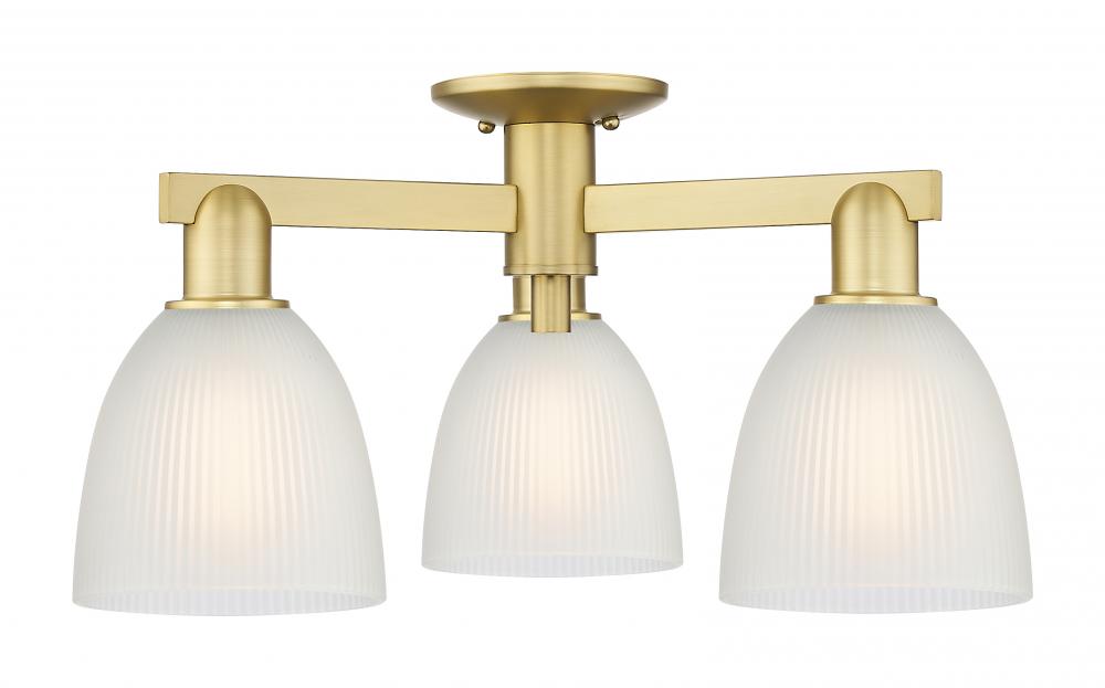 Castile - 3 Light - 24 inch - Satin Gold - Semi-Flush Mount