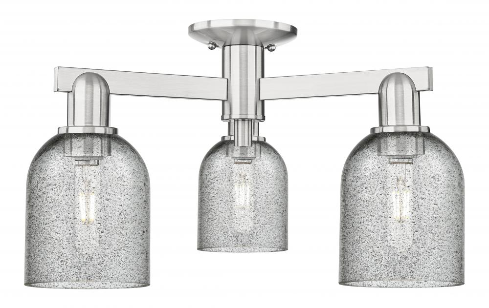 Caledonia - 3 Light - 23 inch - Brushed Satin Nickel - Semi-Flush Mount