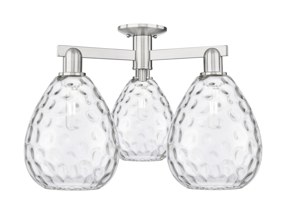 Waverly - 3 Light - 26 inch - Brushed Satin Nickel - Semi-Flush Mount