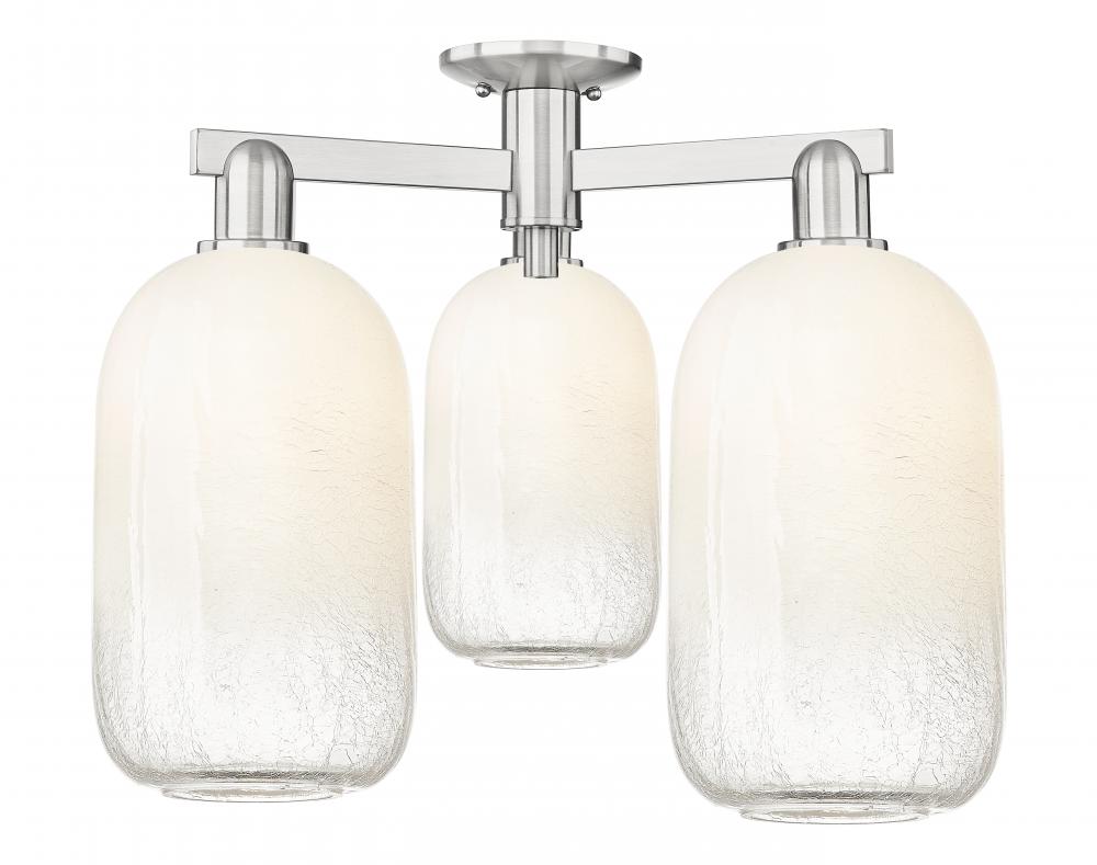 Brookhaven Cloche - 3 Light - 6 inch - Brushed Satin Nickel - Semi-Flush Mount