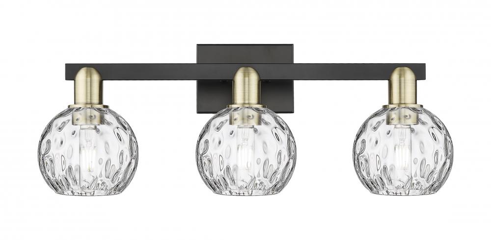 Athens Water Glass - 3 Light - 25 inch - Black Antique Brass - Bath Vanity Light
