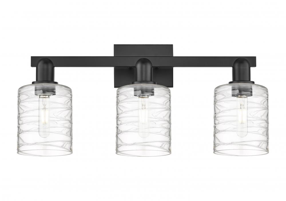 Cobbleskill - 3 Light - 24 inch - Matte Black - Bath Vanity Light