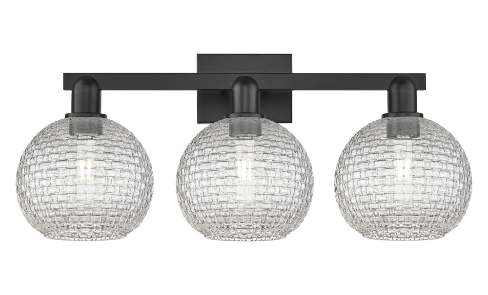 Athens - 3 Light - 27 inch - Matte Black - Bath Vanity Light