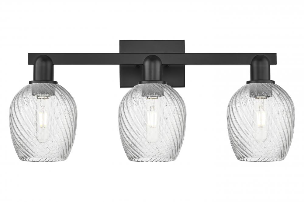 Salina - 3 Light - 25 inch - Matte Black - Bath Vanity Light