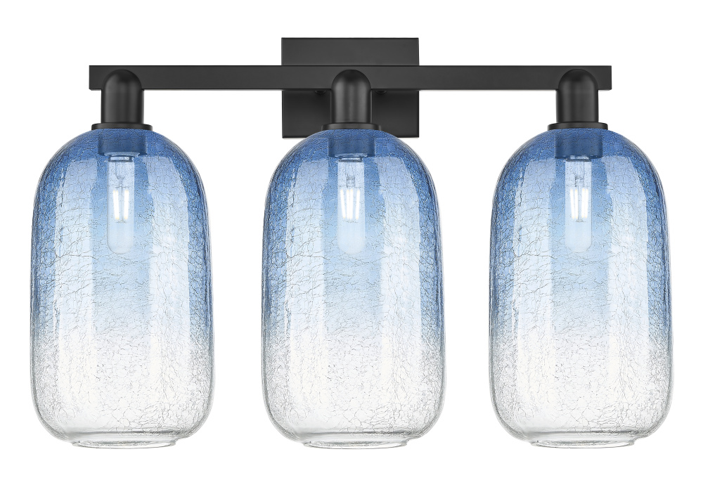 Brookhaven Cloche - 3 Light - 26 inch - Matte Black - Bath Vanity Light