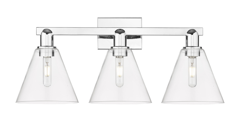 Berkshire - 3 Light - 26 inch - Polished Chrome - Bath Vanity Light