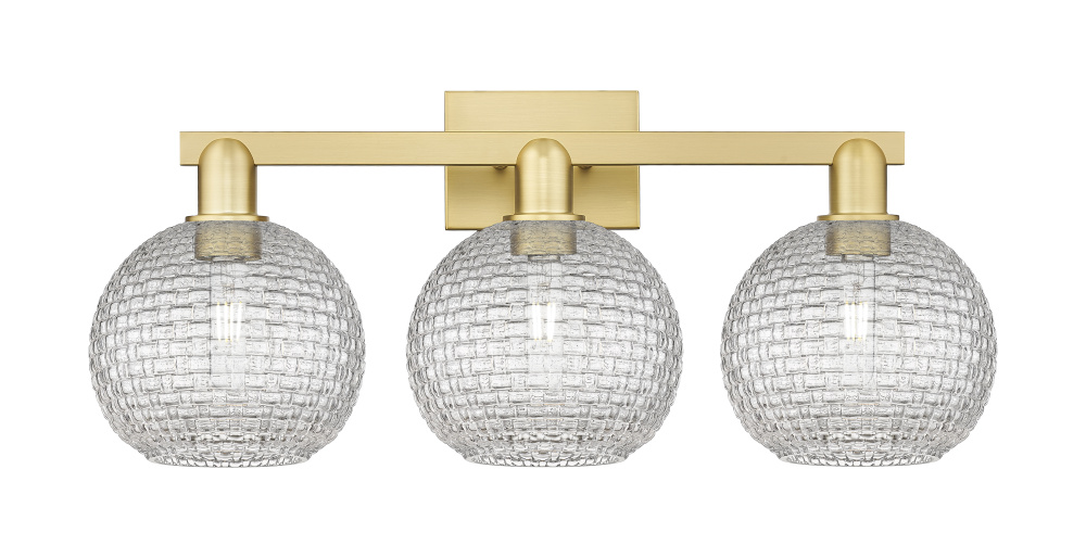 Athens - 3 Light - 27 inch - Satin Gold - Bath Vanity Light