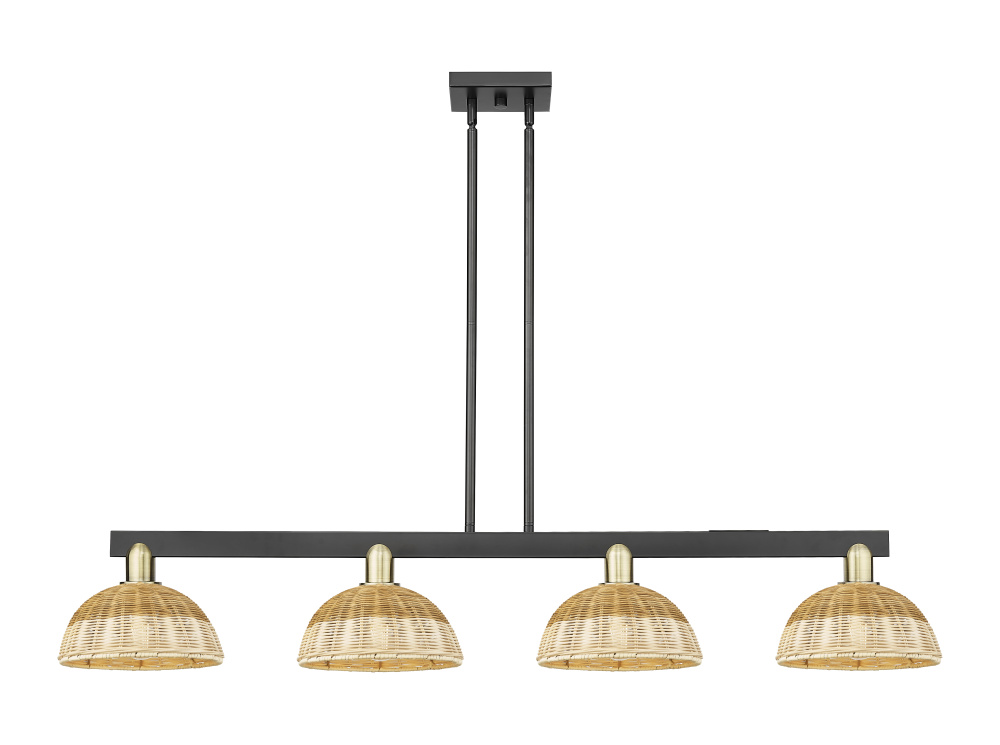 Bristol Natural II - 4 Light - 52 inch - Black Antique Brass - Stem hung - Island Light