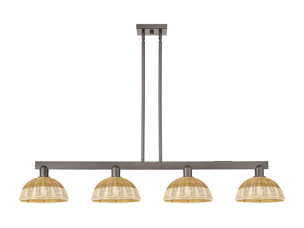 Bristol Natural II - 4 Light - 52 inch - Oil Rubbed Bronze - Stem hung - Island Light