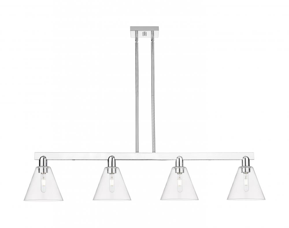Berkshire Glass - 4 Light - 51 inch - Polished Chrome - Stem hung - Island Light