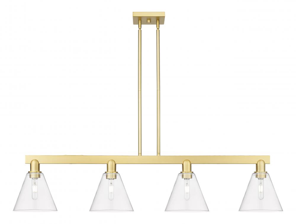 Berkshire Glass - 4 Light - 51 inch - Satin Gold - Stem hung - Island Light
