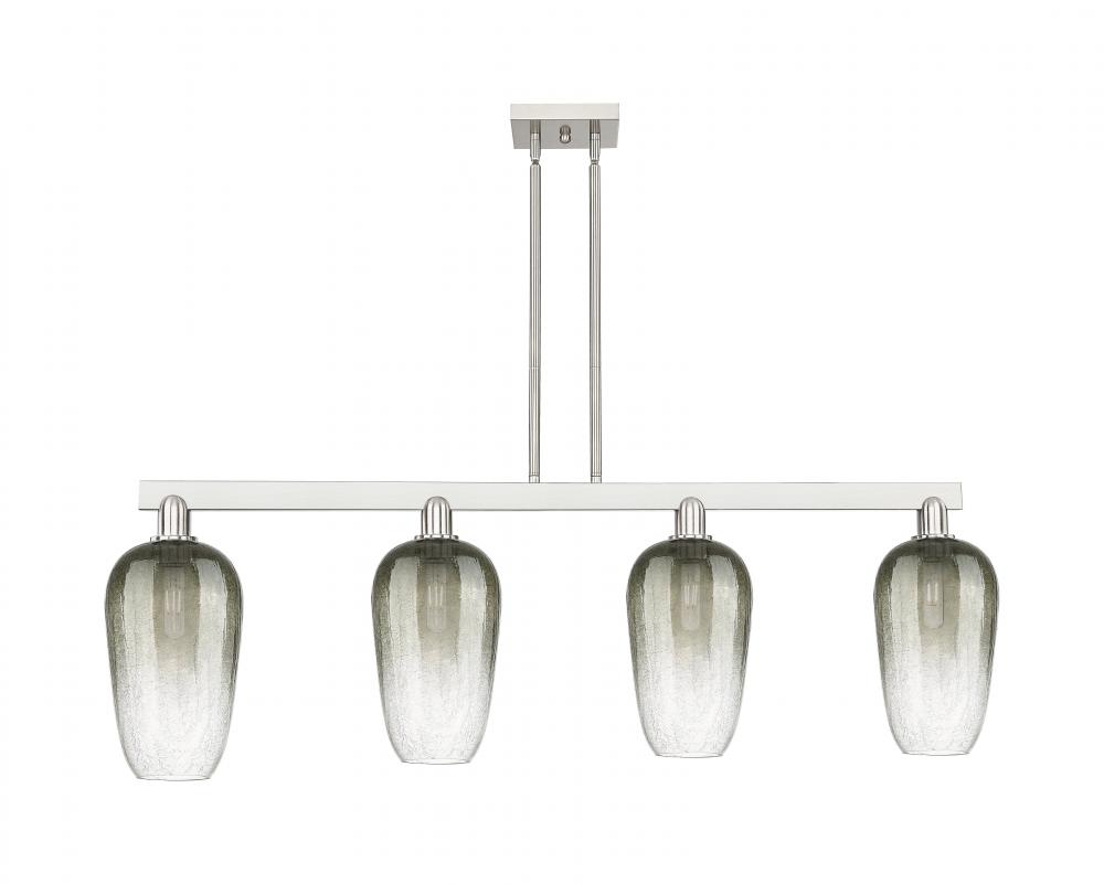 Brookhaven Flute - 4 Light - 48 inch - Brushed Satin Nickel - Cord hung - Island Light