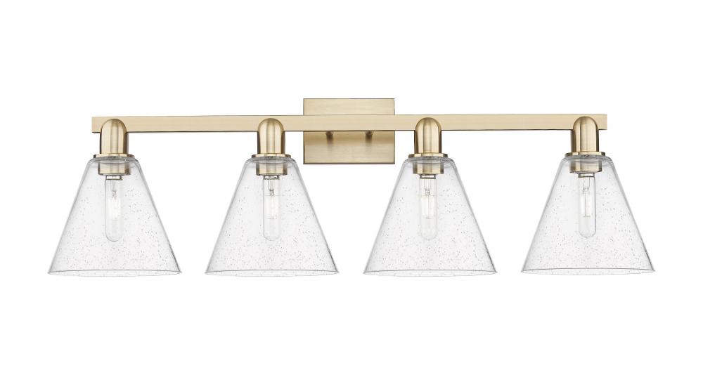 Berkshire Glass - 4 Light - 35 inch - Champagne Bronze - Bath Vanity Light