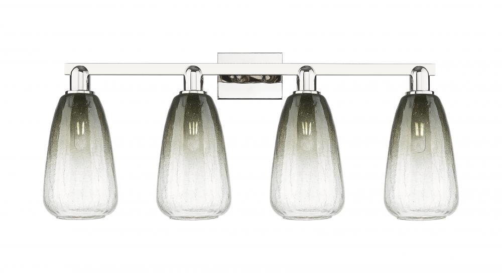 Brookhaven Almond - 4 Light - 36 inch - Polished Nickel - Bath Vanity Light