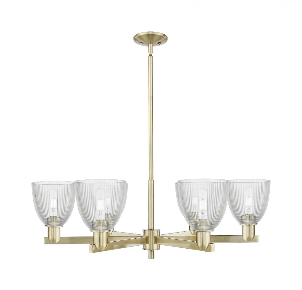 Castile - 6 Light - 36 inch - Antique Brass - Stem hung - Chandelier