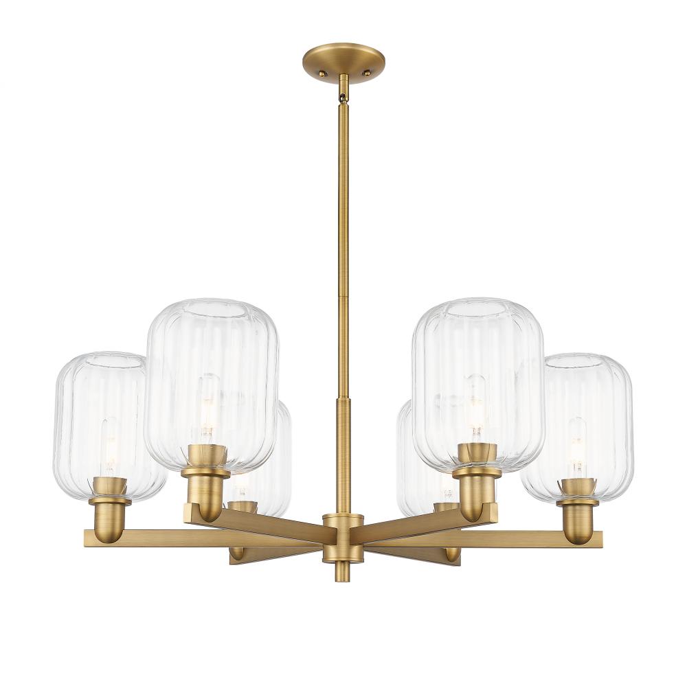 Preston - 6 Light - 24 inch - Brushed Brass - Chandelier
