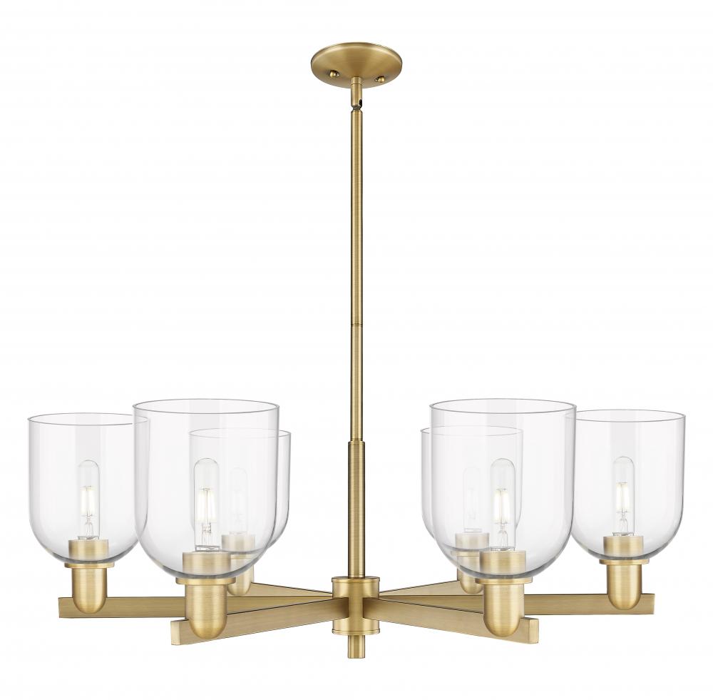 Bella - 6 Light - 35 inch - Brushed Brass - Stem hung - Chandelier