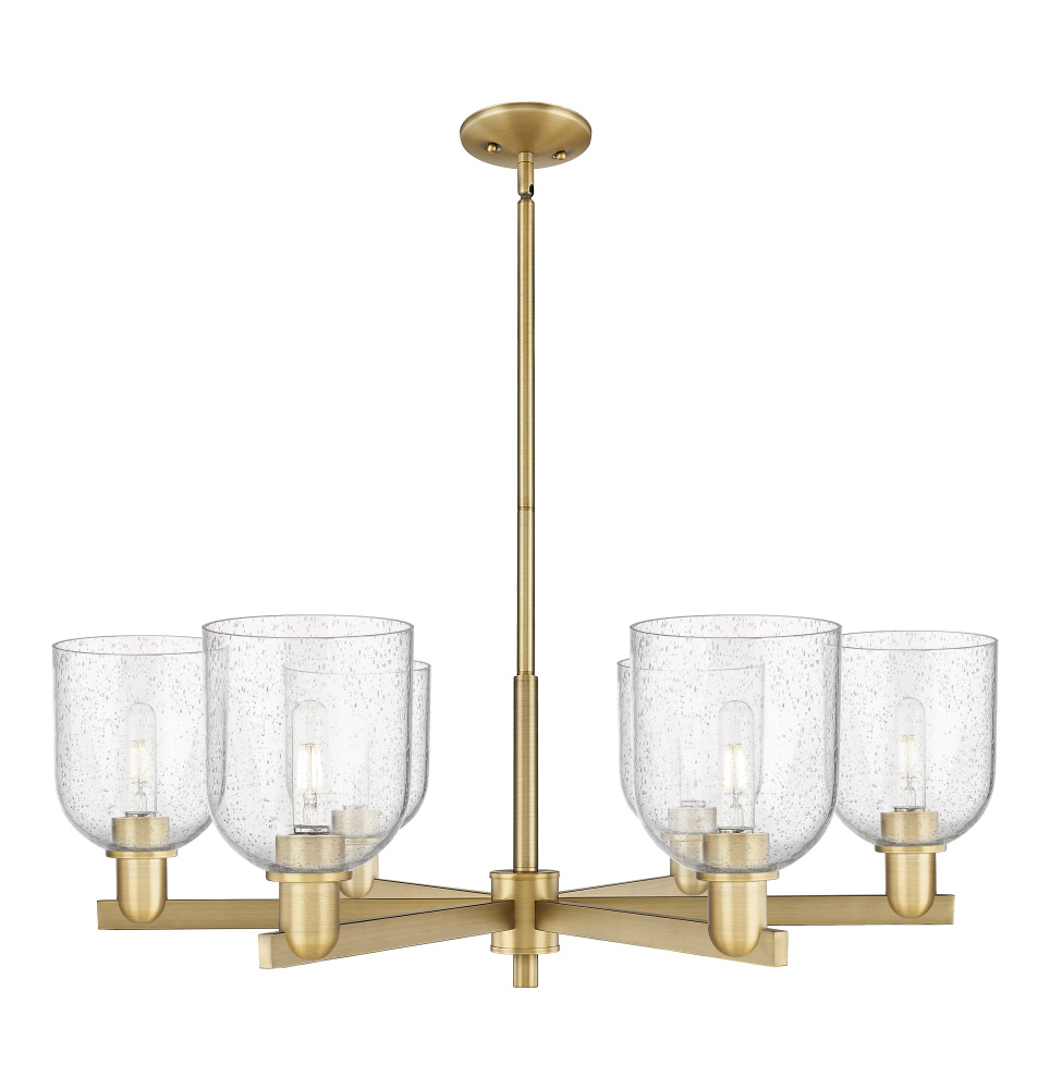 Bella - 6 Light - 35 inch - Brushed Brass - Stem hung - Chandelier