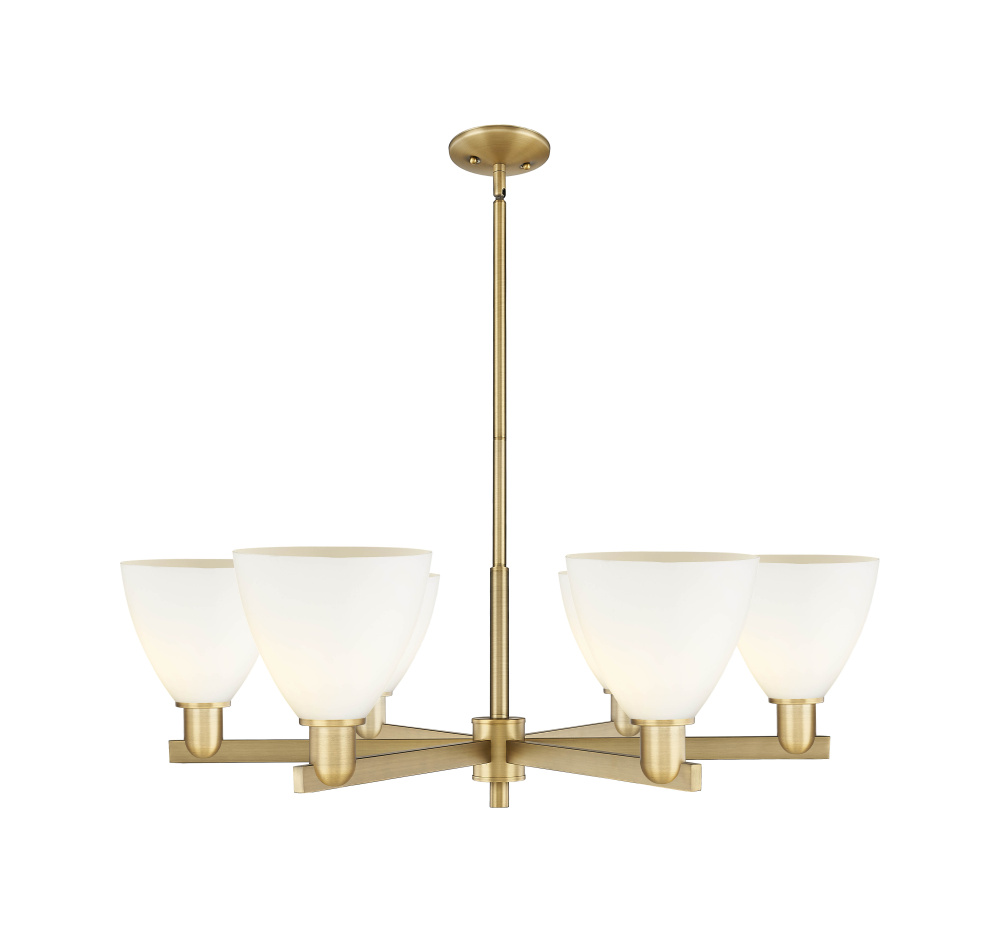 Bristol - 6 Light - 37 inch - Brushed Brass - Stem hung - Chandelier