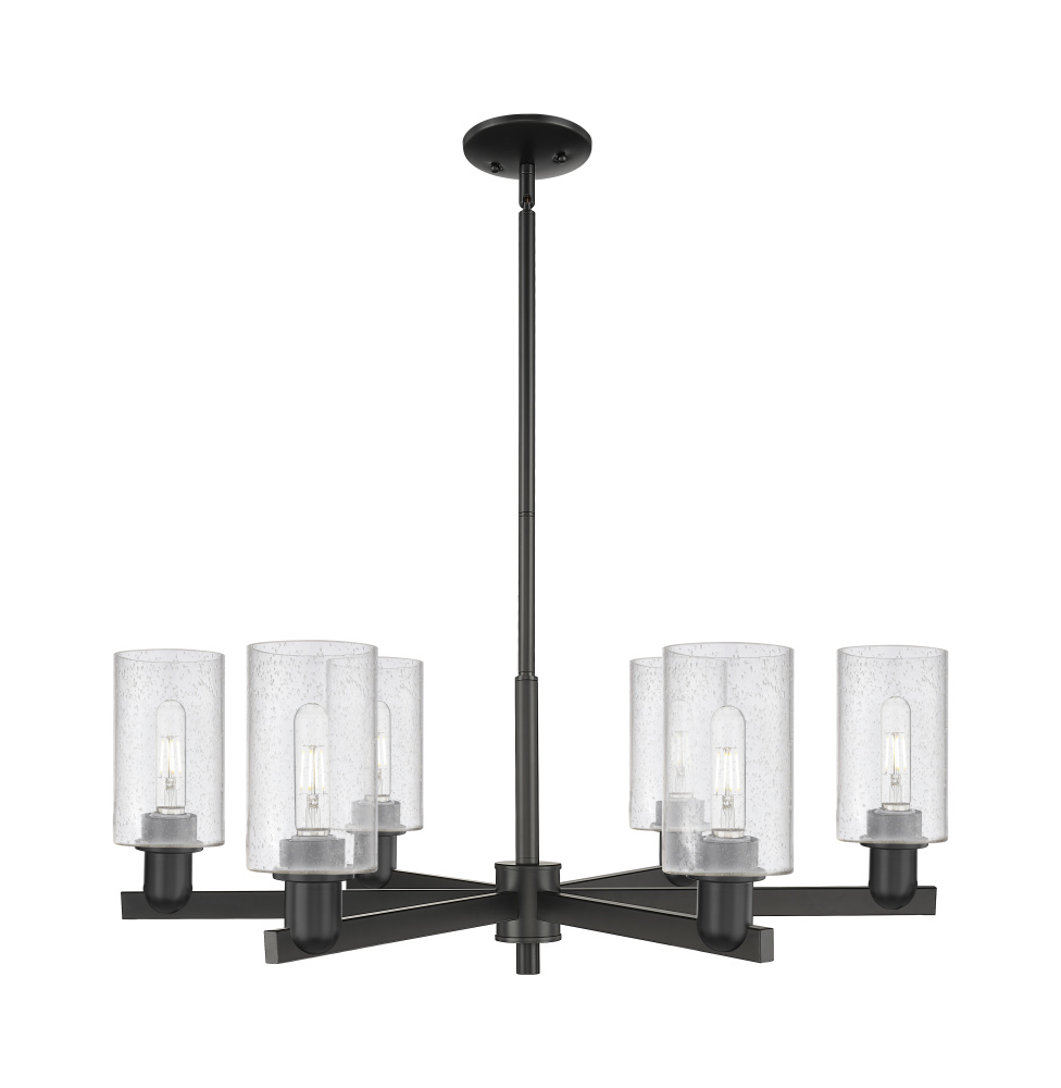 Clymer - 6 Light - 34 inch - Matte Black - Stem hung - Chandelier
