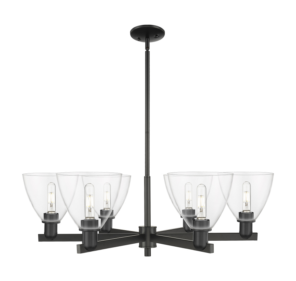 Bristol - 6 Light - 37 inch - Matte Black - Stem hung - Chandelier