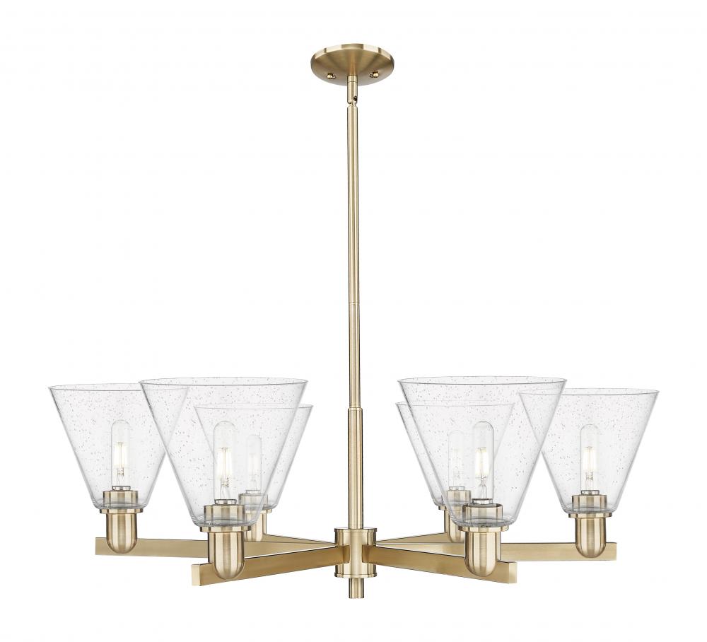 Berkshire Glass - 6 Light - 38 inch - Champagne Bronze - Stem hung - Chandelier