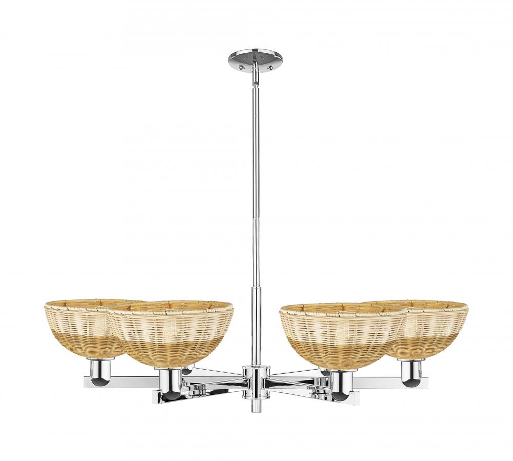 Bristol Natural II - 6 Light - 39 inch - Polished Chrome - Stem hung - Chandelier