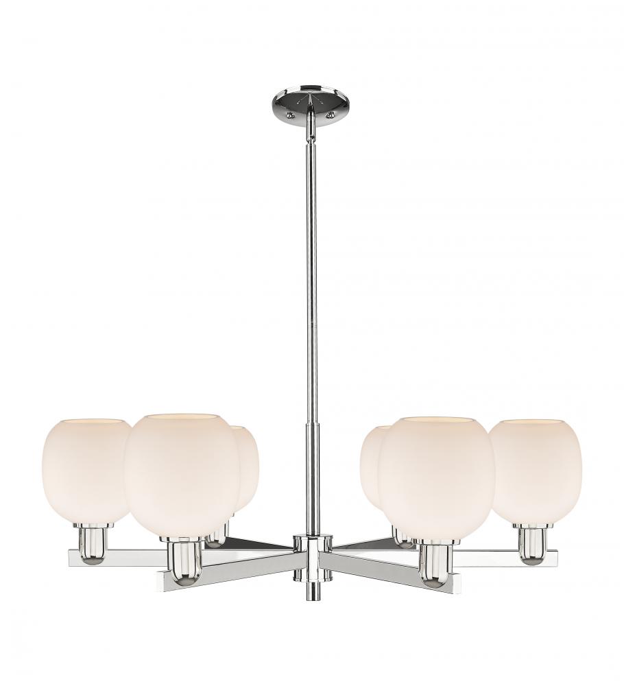 Belfast - 6 Light - 36 inch - Polished Nickel - Stem hung - Chandelier