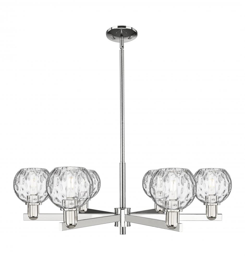 Athens Water Glass - 6 Light - 36 inch - Polished Nickel - Stem hung - Chandelier