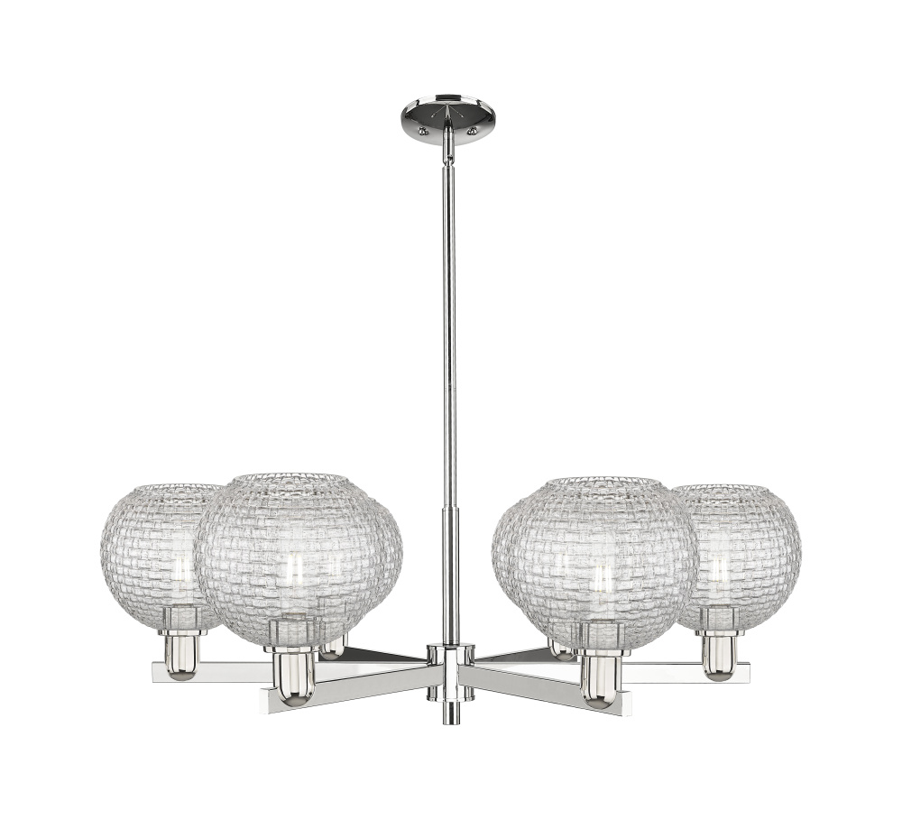 Athens - 6 Light - 38 inch - Polished Nickel - Stem hung - Chandelier