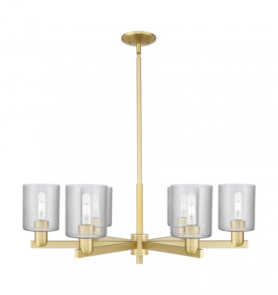 Cobbleskill - 6 Light - 35 inch - Satin Gold - Stem hung - Chandelier