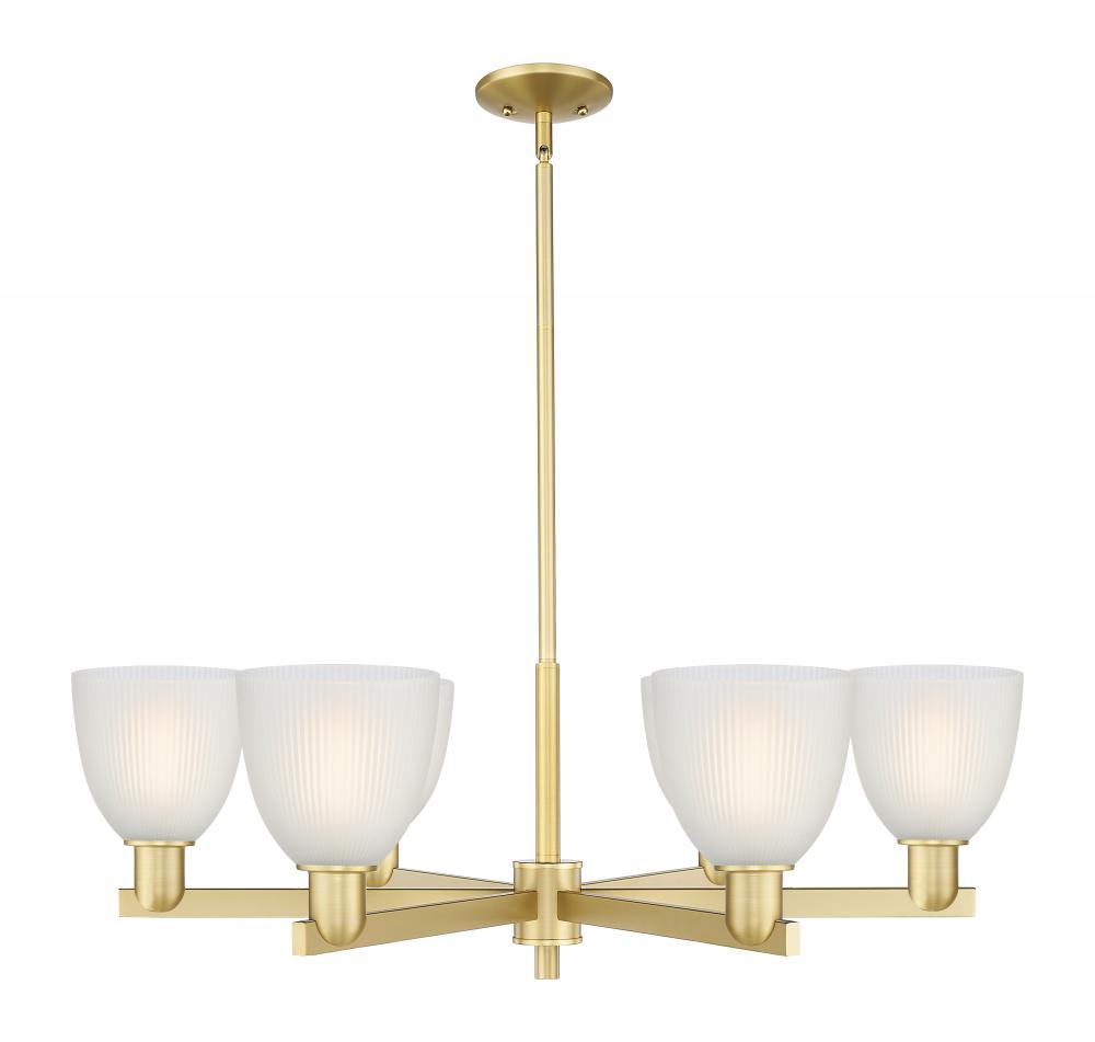 Castile - 6 Light - 36 inch - Satin Gold - Stem hung - Chandelier
