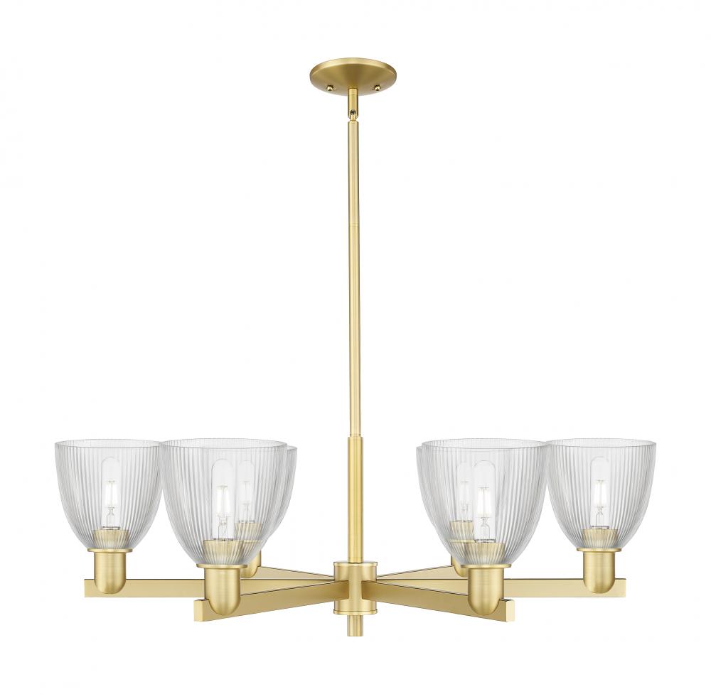 Castile - 6 Light - 36 inch - Satin Gold - Stem hung - Chandelier