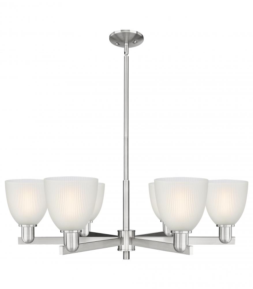 Castile - 6 Light - 36 inch - Satin Nickel - Stem hung - Chandelier
