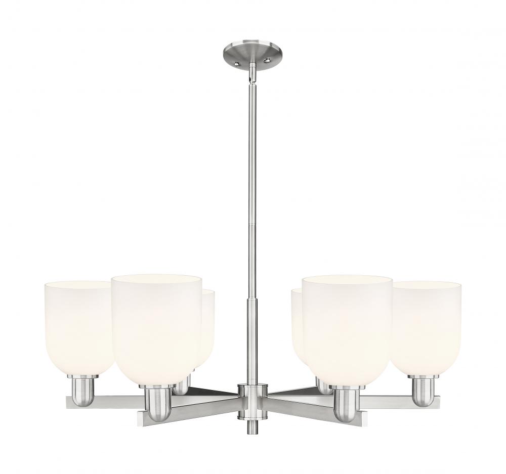 Bella - 6 Light - 35 inch - Satin Nickel - Stem hung - Chandelier