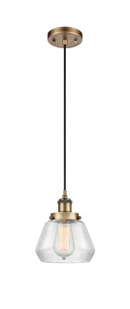 Fulton - 1 Light - 6 inch - Brushed Brass - Cord hung - Mini Pendant