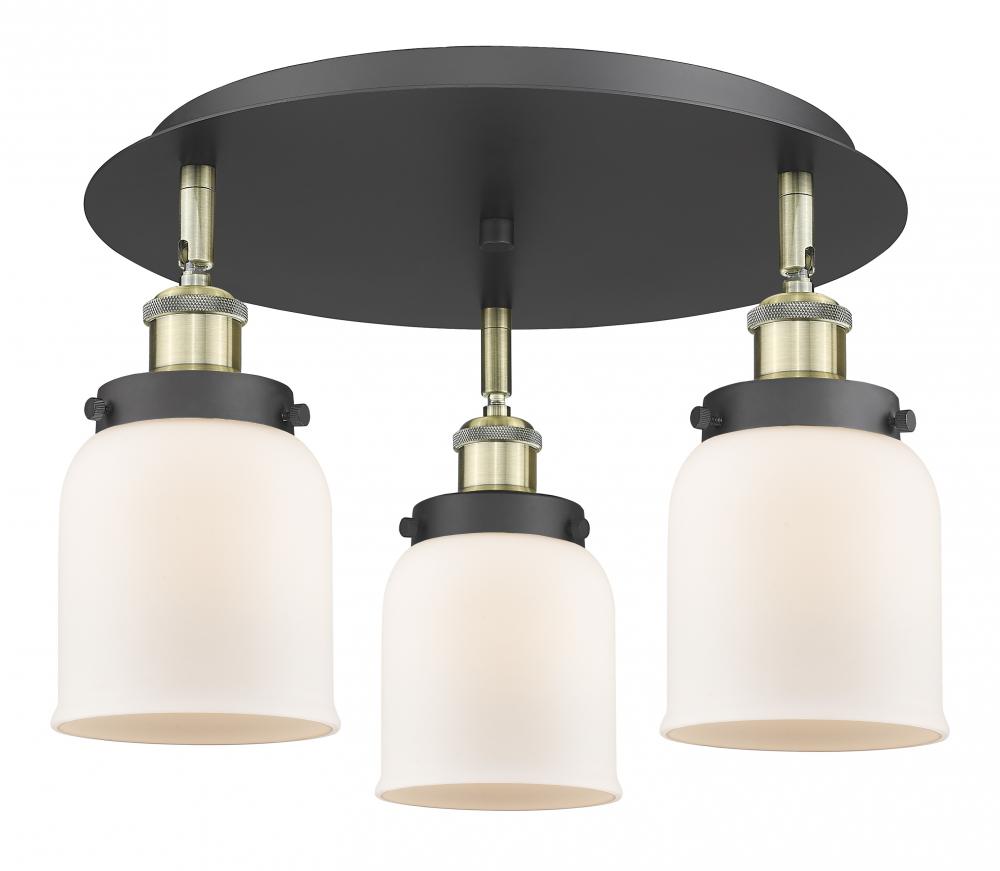 Cone - 3 Light - 17 inch - Black Antique Brass - Flush Mount