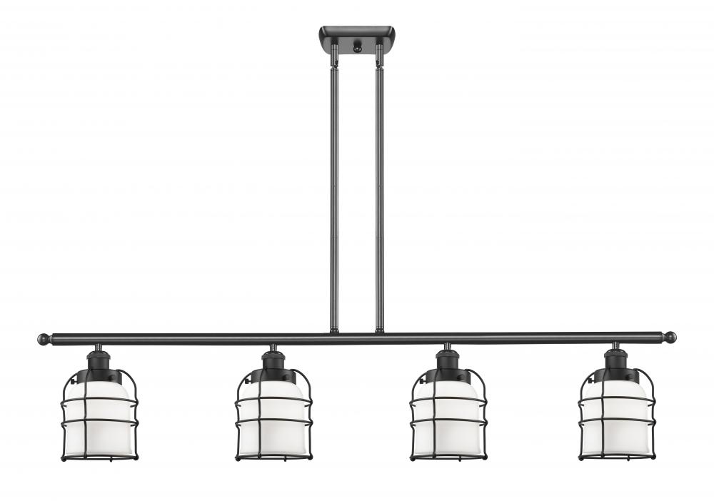 Bell Cage - 4 Light - 48 inch - Matte Black - Stem Hung - Island Light