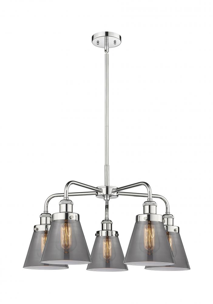 Cone - 5 Light - 25 inch - Polished Chrome - Chandelier