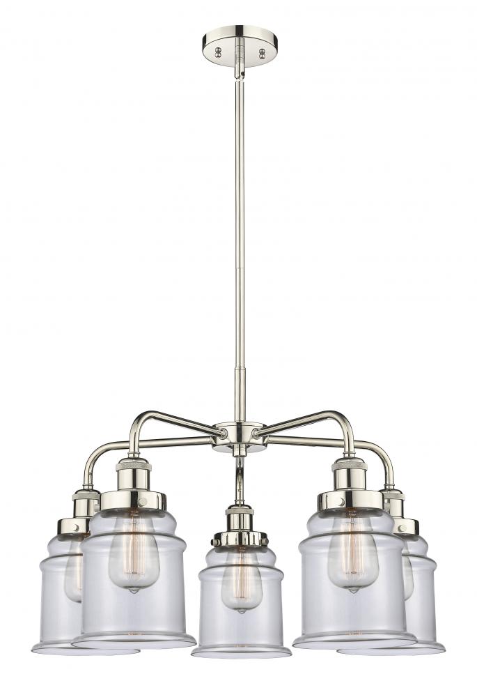 Canton - 5 Light - 25 inch - Polished Nickel - Chandelier